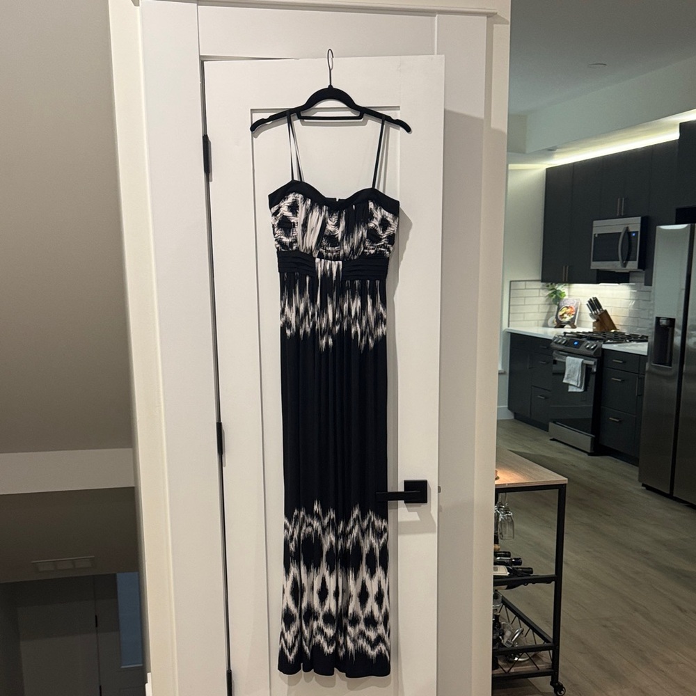 Max & Cleo Black and White Strap Maxi Dress